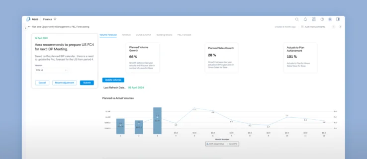Integrated Business Planning screen