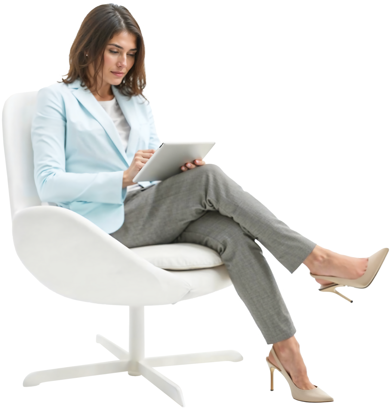 woman tablet
